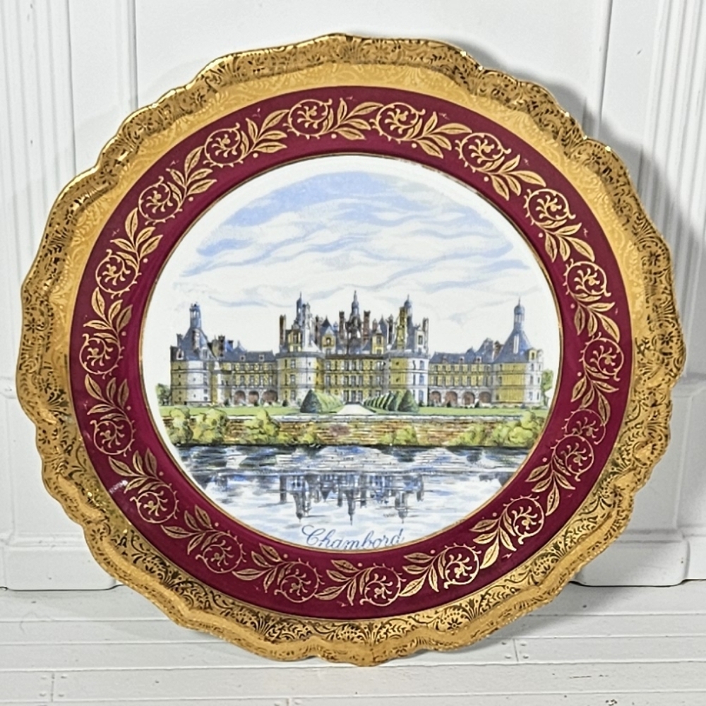 Antique Limoges Souviner Plate Of Castle Chambord